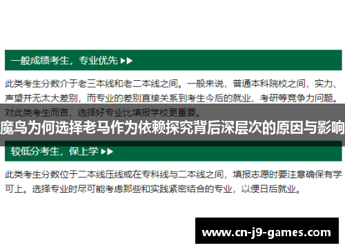 魔鸟为何选择老马作为依赖探究背后深层次的原因与影响 魔鸟为何选择老马作为依赖探究背后深层次的原因与影响