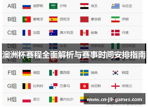 澳洲杯赛程全面解析与赛事时间安排指南